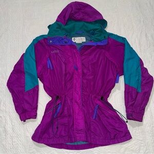 Vintage Columbia Sportswear Jacket Size Large Radial Sleeve Multiple Zip Pockets